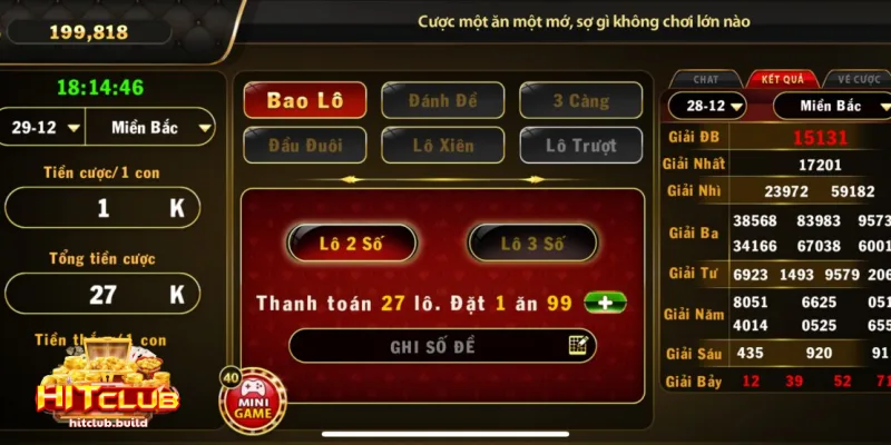 Lô đề HITCLUB 2 Các loại hình chơi Lô đề HITCLUB phổ biến cho người chơi