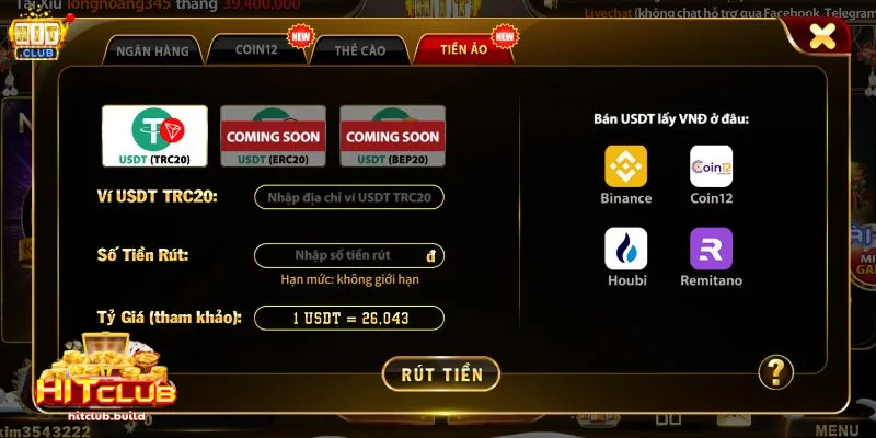 Chi tiết các bước Rút tiền HITCLUB cực dễ dàng