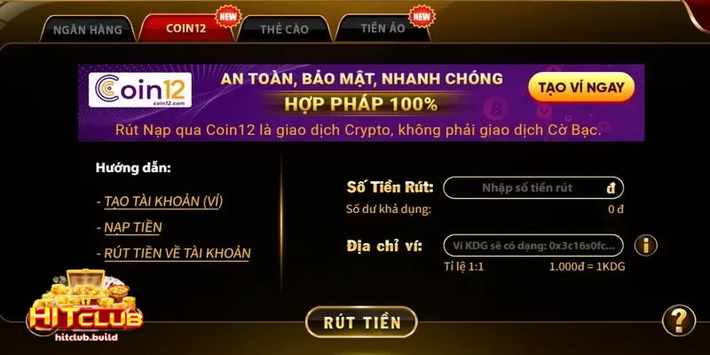 Rút tiền HITCLUB 3 Rút tiền HITCLUB siêu đơn giản và dễ hiểu cho người mới